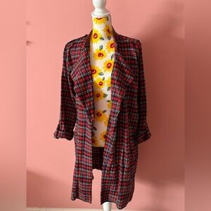 Stay Cozy and Stylish With Our Women's Open Front Flannel Shirt